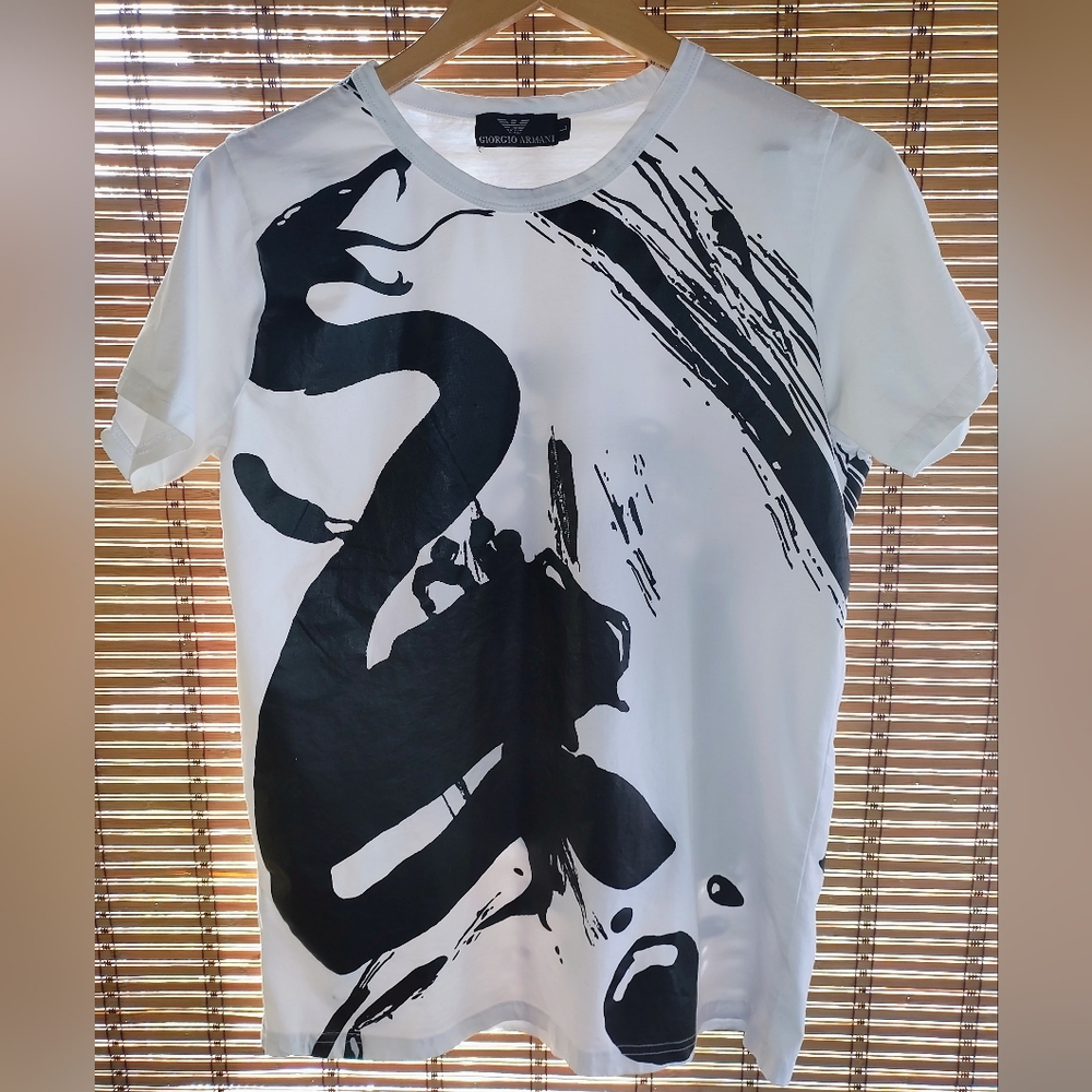 Giorgio Armani Black and White Short Sleeve Tee